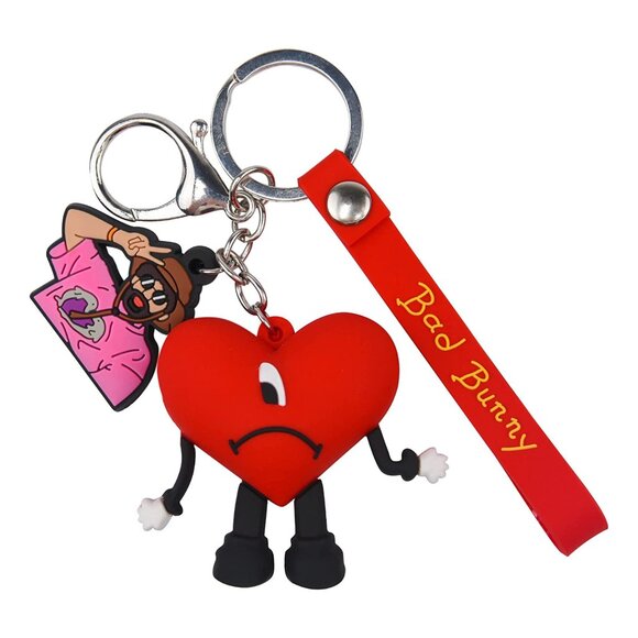 Bad Bunny Inspired AirPods Pro Case + Keychain Bundle – Heart Design, Silicone - Picture 6 of 9